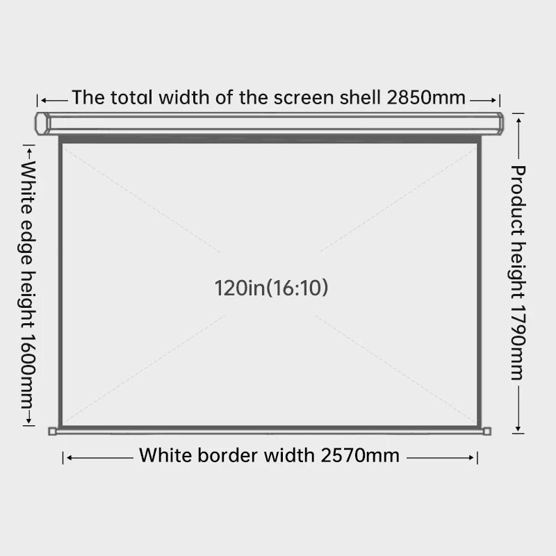 Deli Automatic Screen Projector Layar Proyektor Otomatis 120 inci Remote Bisa Digantung-Gold Mountain