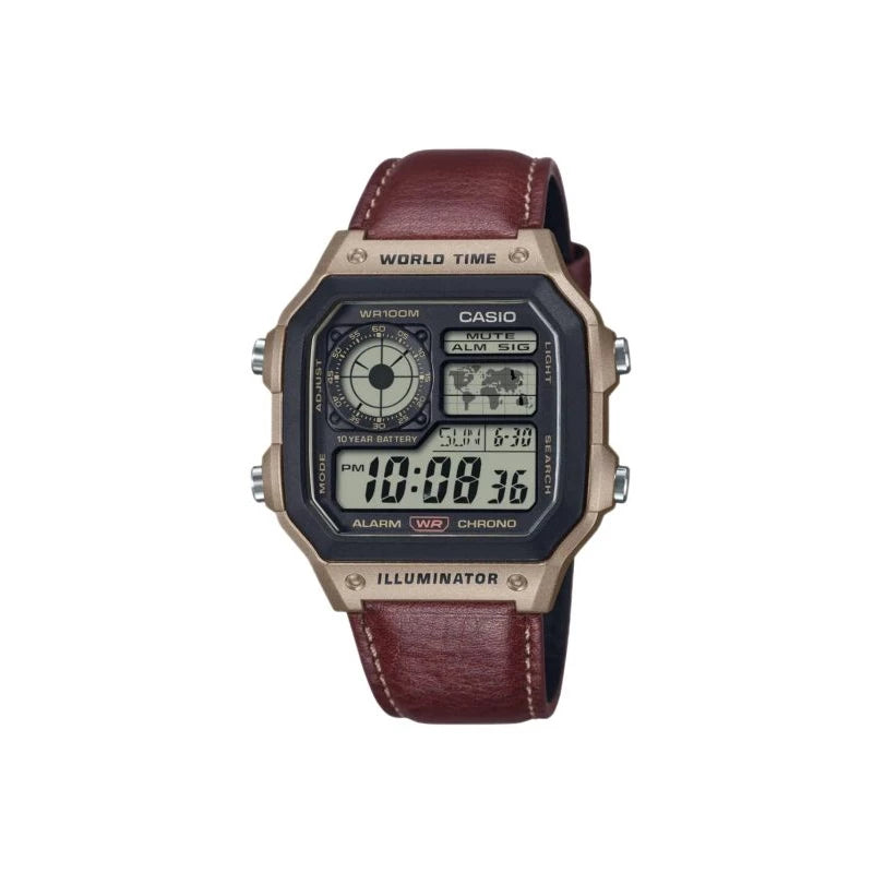 Jam Tangan Pria CASIO Original AE-1200WHL-5AVDF / Casio ae-1200whl-5 jam Tangan kulit jam tangan original-GOLD MOUNTAIN