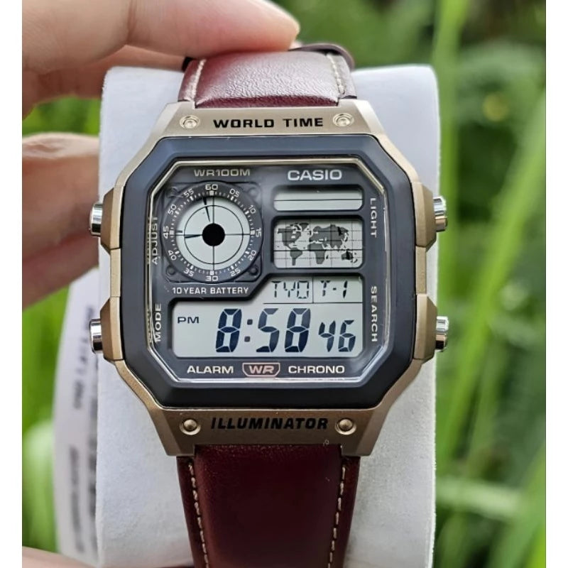 Jam Tangan Pria CASIO Original AE-1200WHL-5AVDF / Casio ae-1200whl-5 jam Tangan kulit jam tangan original-GOLD MOUNTAIN