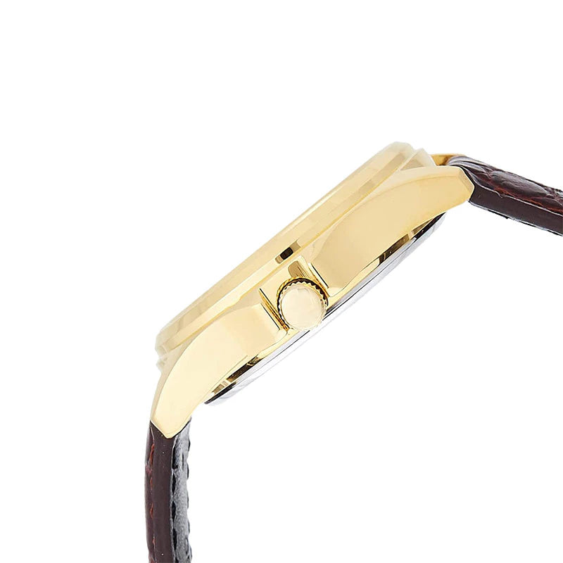 Jam Tangan Pria Casio Standard MTP-1183Q-7ADF MTP1183 MTP-1183Q Brown Leather Band-GOLD MOUNTAIN