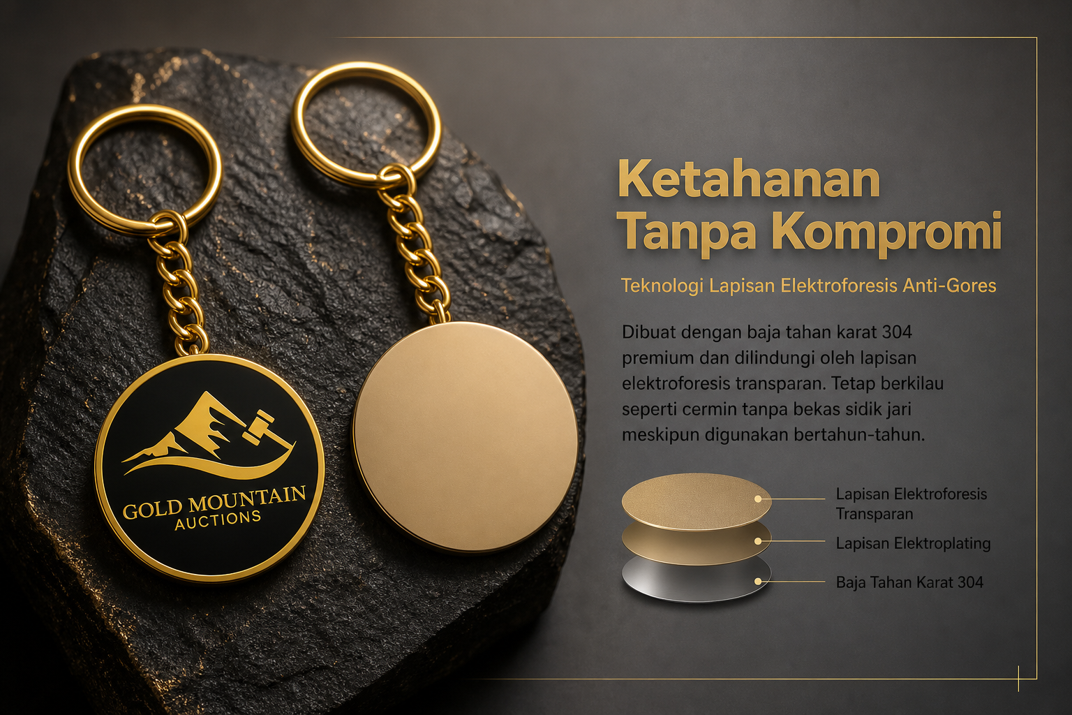 Gantungan Kunci Kustom GMA-Gold Mountain