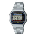 Casio General Vintage A168WA-1W Jam Tangan Unisex Digital Retro Stainless Steel Silver-Gold