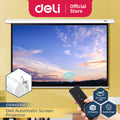 Deli Automatic Screen Projector Layar Proyektor Otomatis 120 inci Remote Bisa Digantung-Gold Mountain