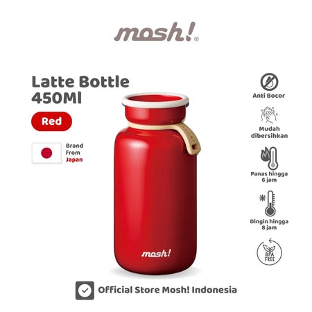 Mosh Bottle Latte Tumbler Botol Minum Termos Stainless 450ML-Gunung Emas
