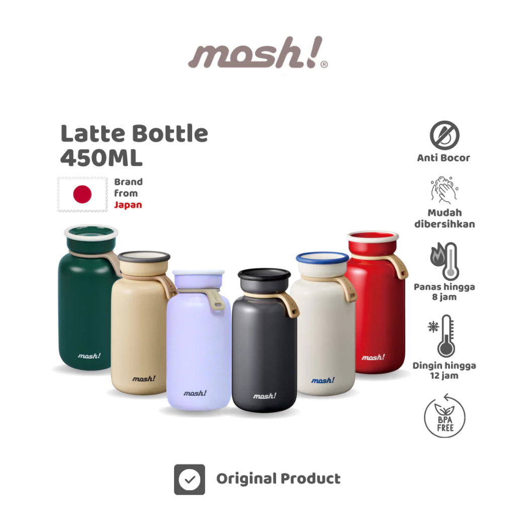 Mosh Bottle Latte Tumbler Botol Minum Termos Stainless 450ML-Gunung Emas