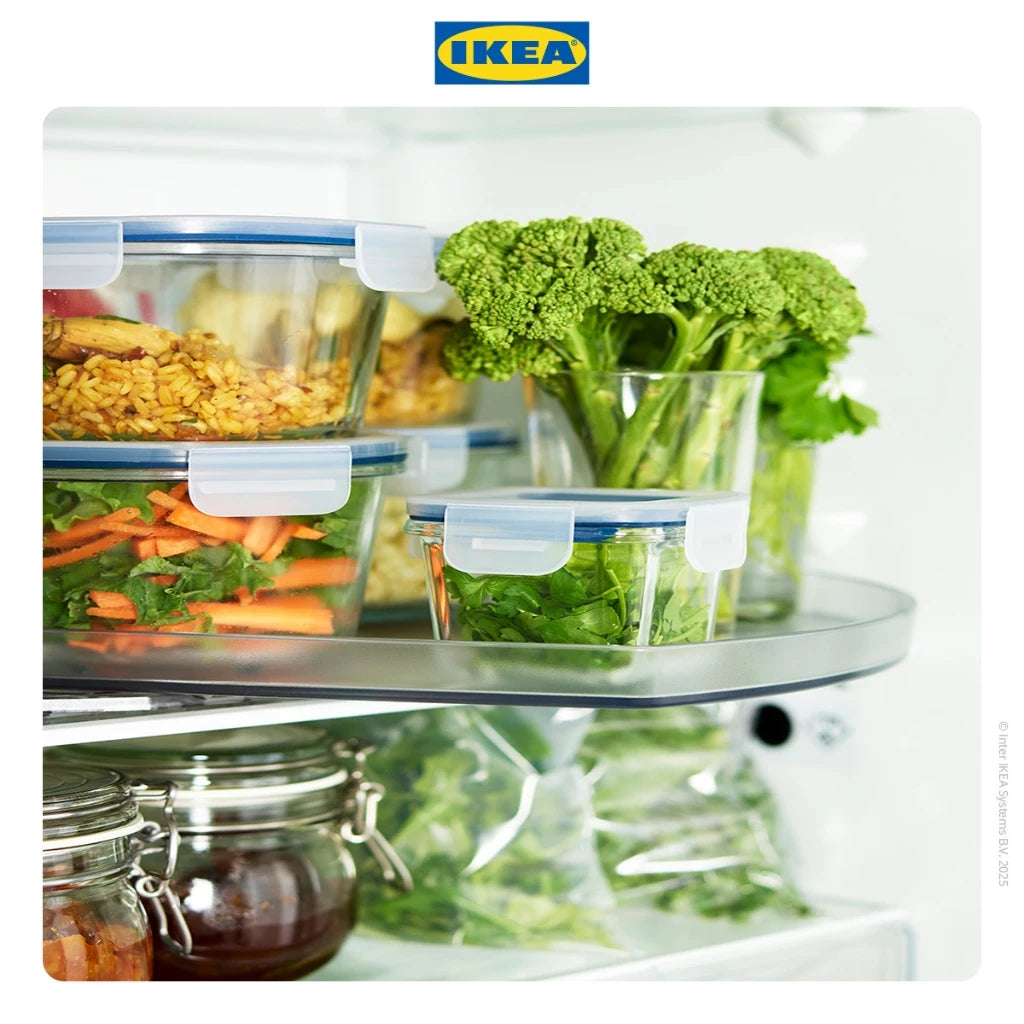 IKEA 365+ Tempat Makanan 180mL Dengan Tutup Kaca Set Isi 3pcs-Gold Mountain