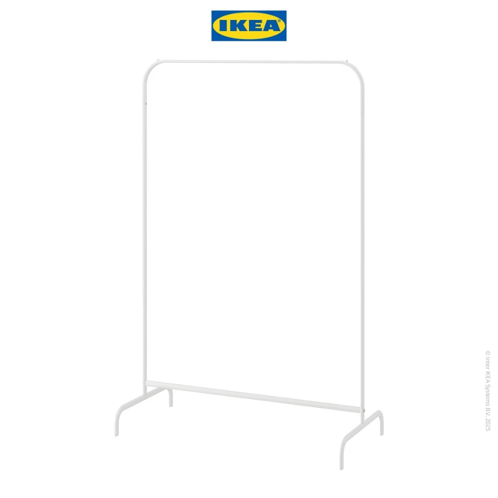 IKEA MULIG Stand Gantungan Pakaian Putih 99x152 cm Bahan Baja-Gold Mountain