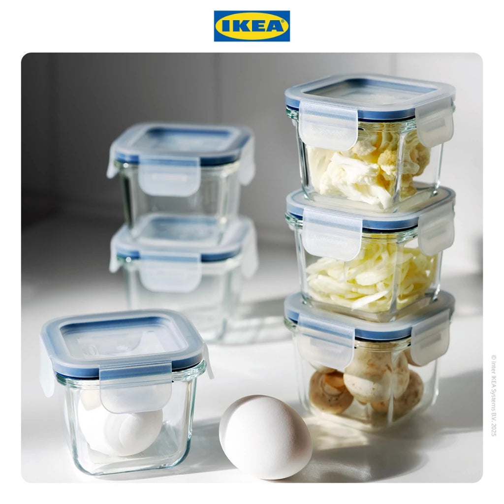 IKEA 365+ Tempat Makanan 180mL Dengan Tutup Kaca Set Isi 3pcs-Gold Mountain