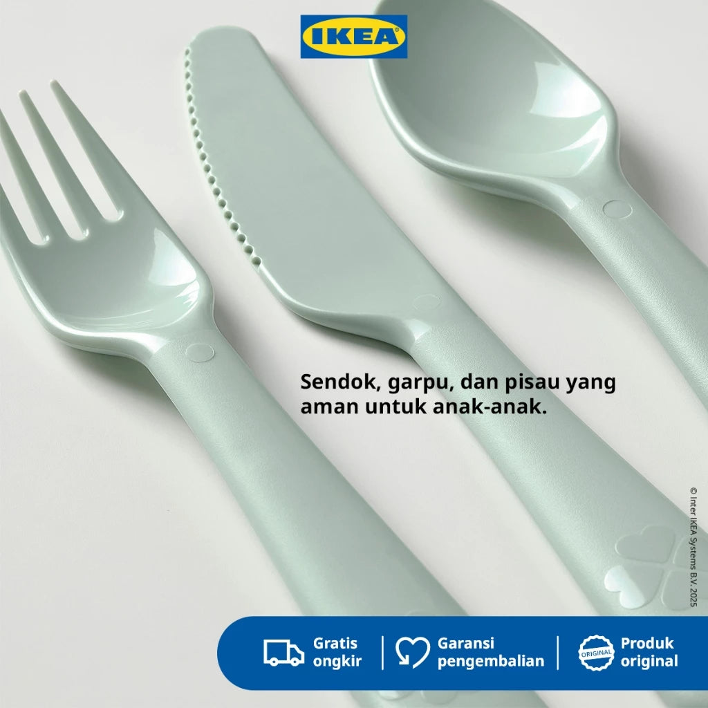 IKEA KALAS Alat Makan Bayi Serbaguna Warna-Warni Set Isi 18pcs-Gold Mountain