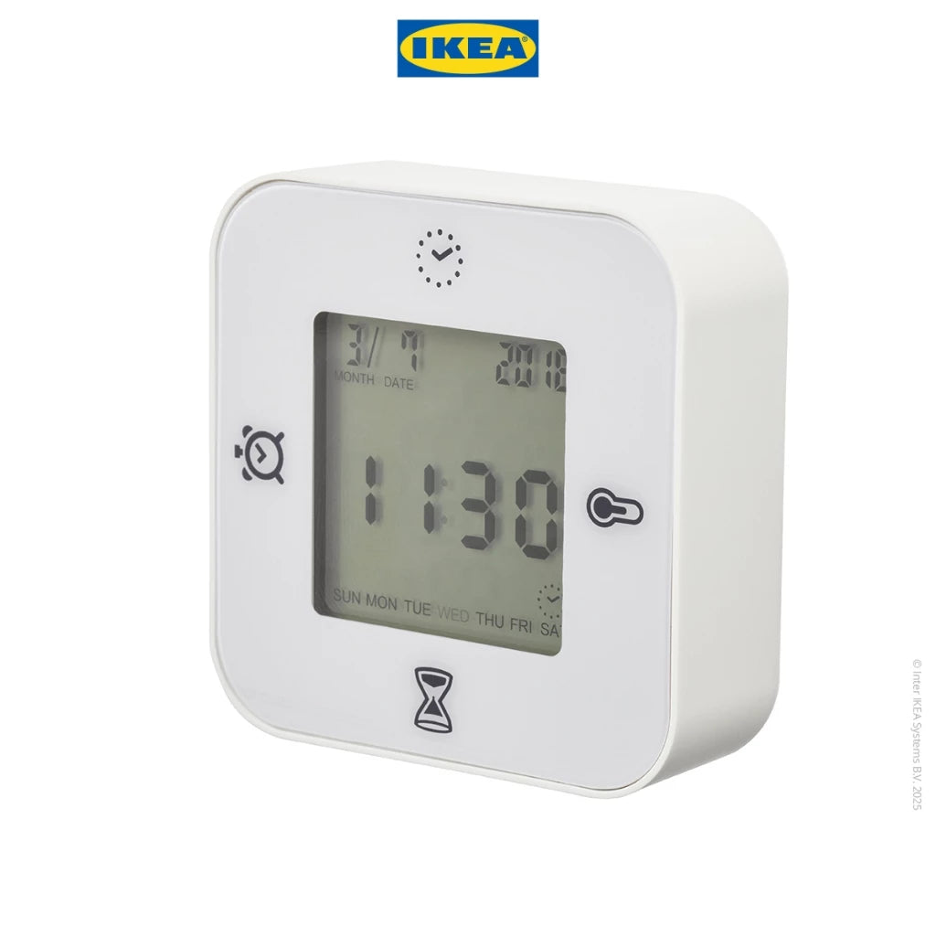 IKEA KLOCKIS Jam Multifungsi Disertai dengan Alarm dan Termometer-Gold Mountain