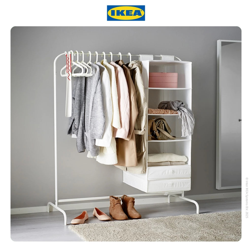 IKEA MULIG Stand Gantungan Pakaian Putih 99x152 cm Bahan Baja-Gold Mountain