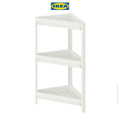IKEA VESKEN Rak Sudut Kamar Mandi Putih Minimalis 33x33x71 cm-Gold Mountain