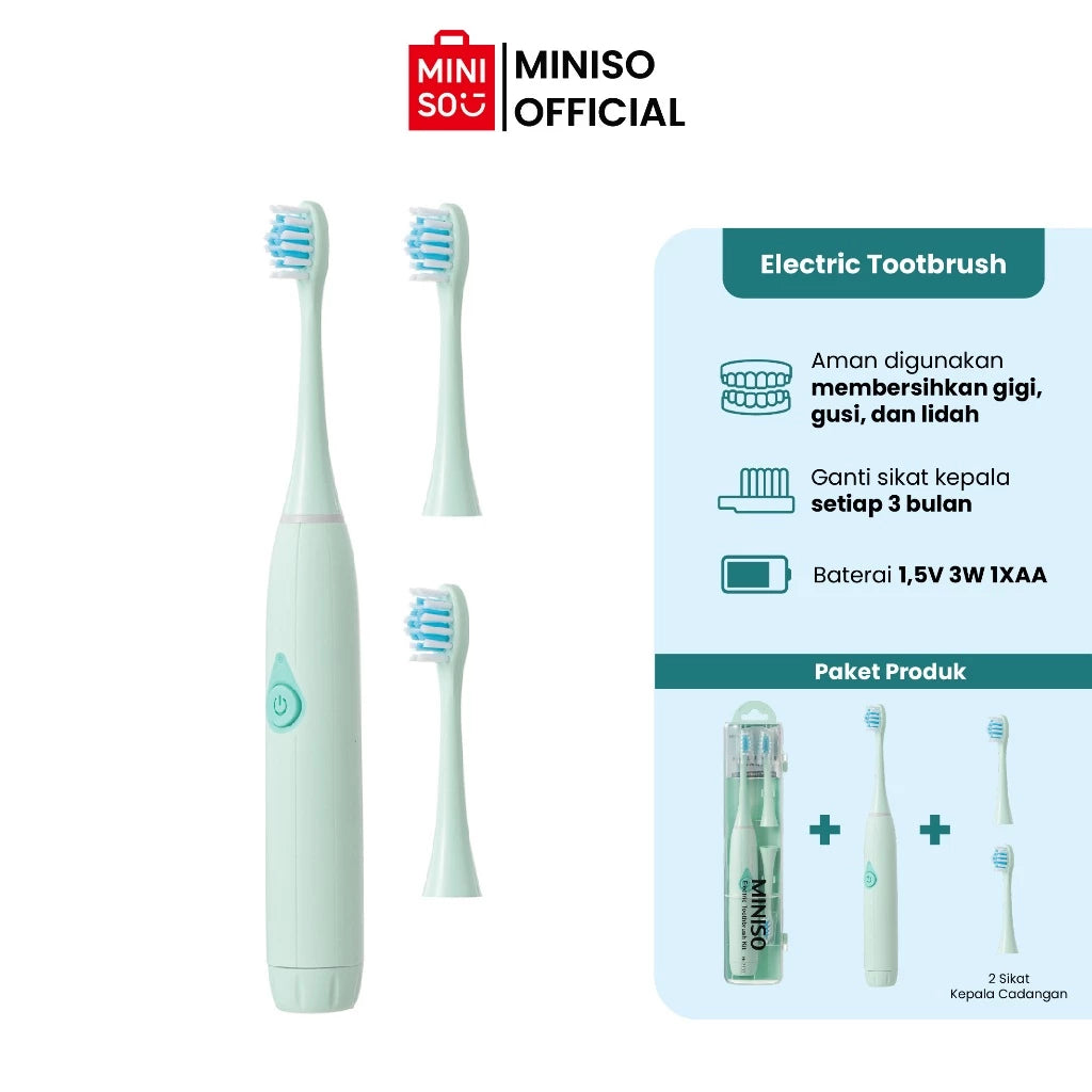 Miniso Sikat Gigi Listrik Electric Toothbrush Sikat Gigi Elektrik Free 3 Sikat-Gold Mountain