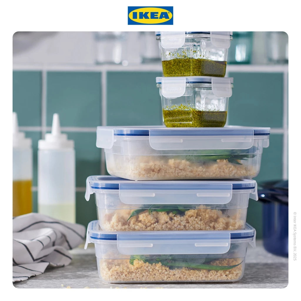 IKEA 365+ Tempat Makanan 180mL Dengan Tutup Kaca Set Isi 3pcs-Gold Mountain