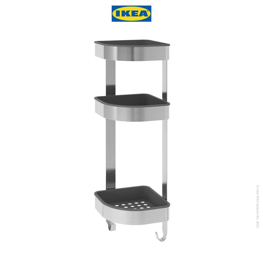 IKEA BROGRUND Rak Dinding Sudut untuk Kamar Mandi 19x58 cm-Gold Mountain
