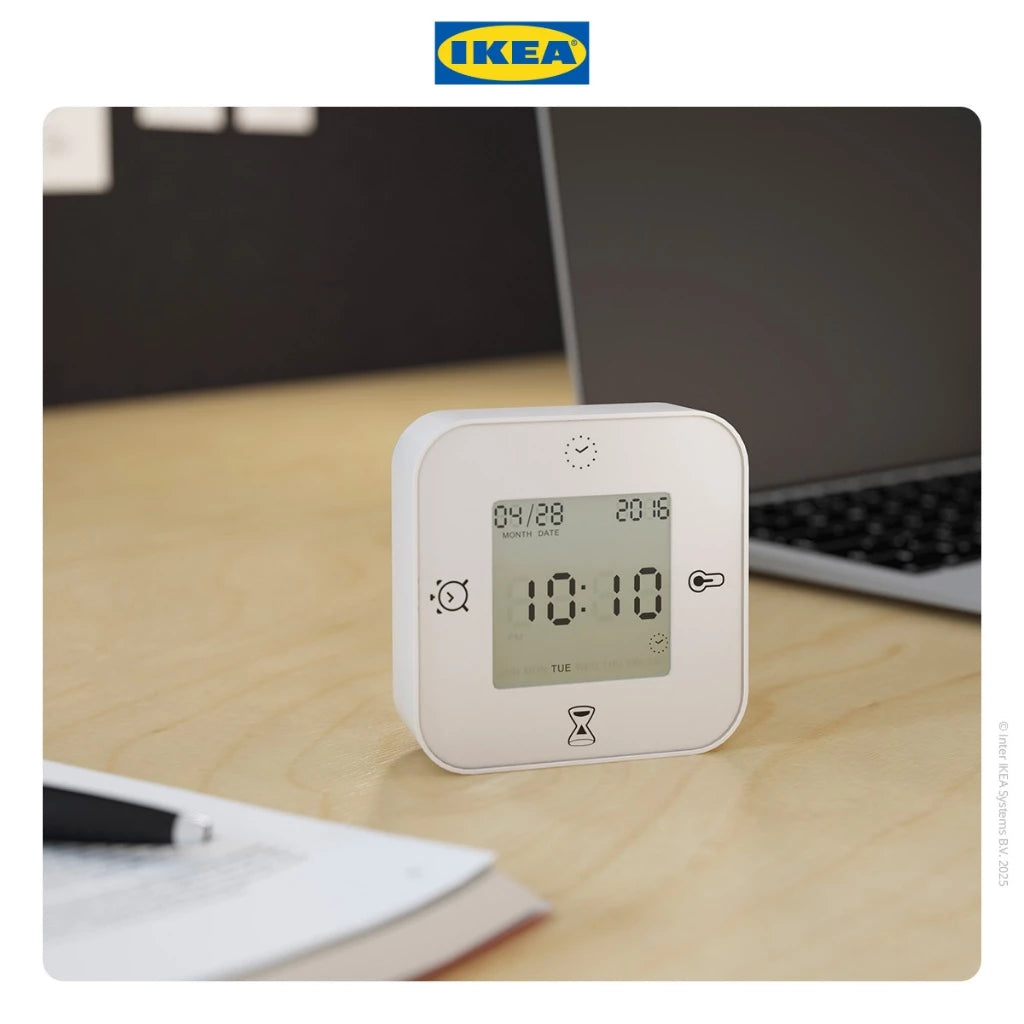 IKEA KLOCKIS Jam Multifungsi Disertai dengan Alarm dan Termometer-Gold Mountain