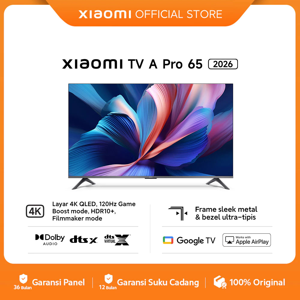 Xiaomi TV A Pro 2026 Layar 4K QLED 120 Hz Game Boost Mode HDR10-Gold Mountain