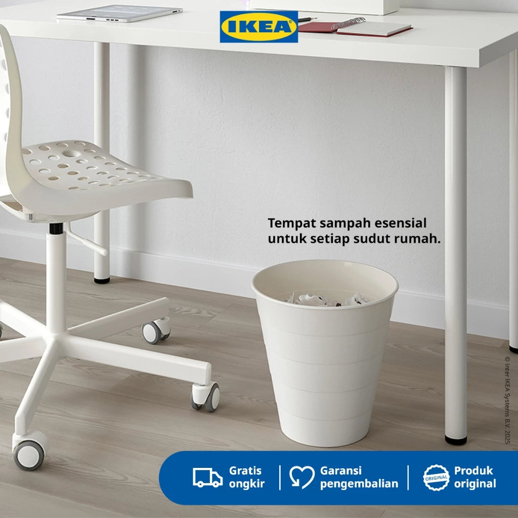 IKEA FNISS Tempat Sampah 10 Liter - Putih-Gold Mountain