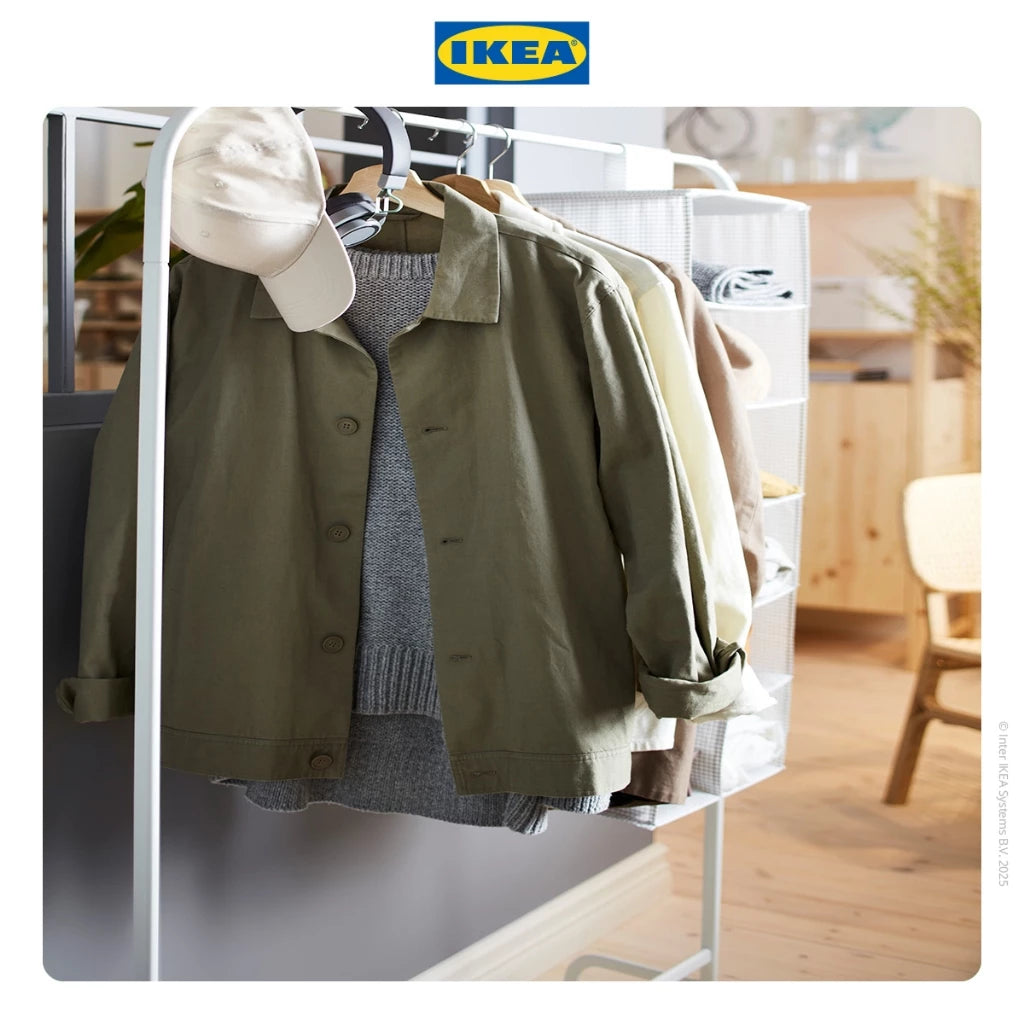 IKEA MULIG Stand Gantungan Pakaian Putih 99x152 cm Bahan Baja-Gold Mountain