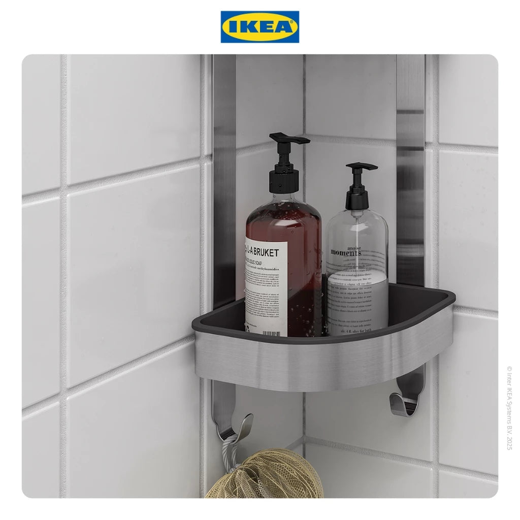 IKEA BROGRUND Rak Dinding Sudut untuk Kamar Mandi 19x58 cm-Gold Mountain