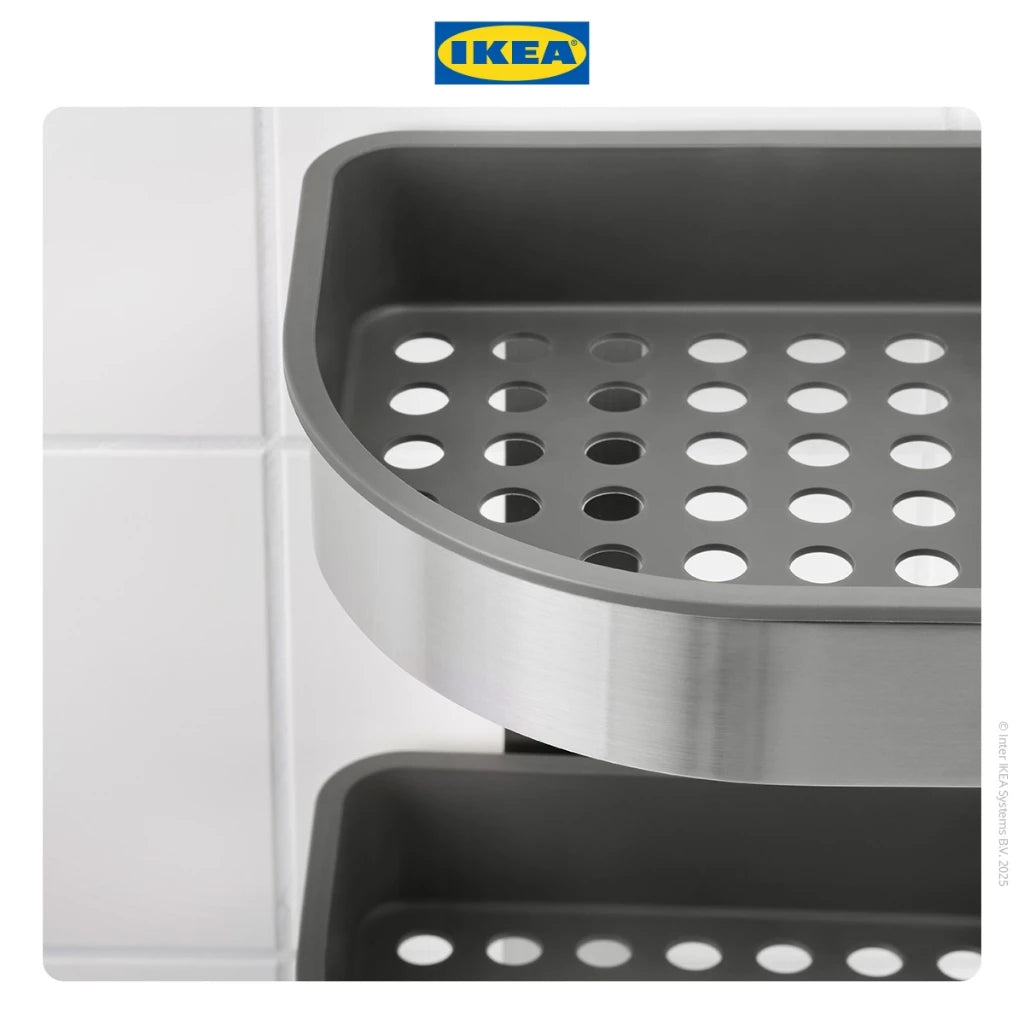 IKEA BROGRUND Rak Dinding Sudut untuk Kamar Mandi 19x58 cm-Gold Mountain