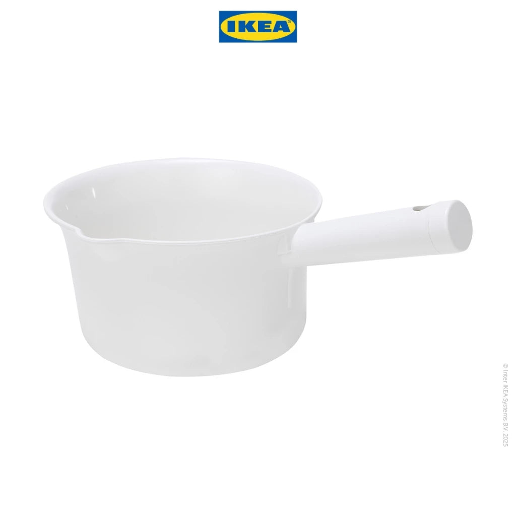 IKEA GRUMLAN Gayung Mandi Bahan Plastik Putih-Gold Mountain