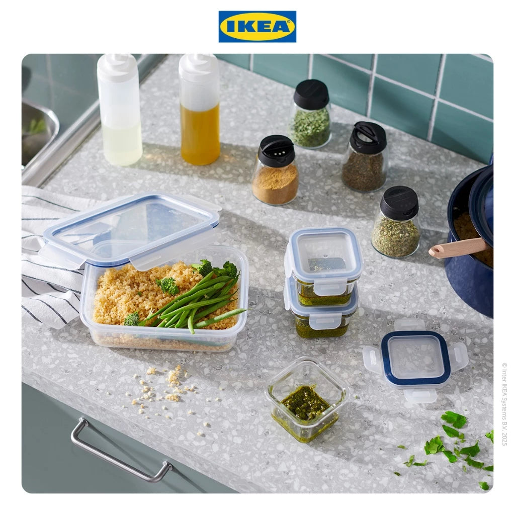 IKEA 365+ Tempat Makanan 180mL Dengan Tutup Kaca Set Isi 3pcs-Gold Mountain