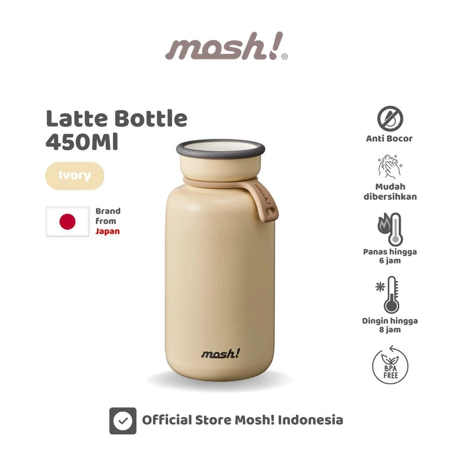 Mosh Bottle Latte Tumbler Botol Minum Termos Stainless 450ML-Gunung Emas