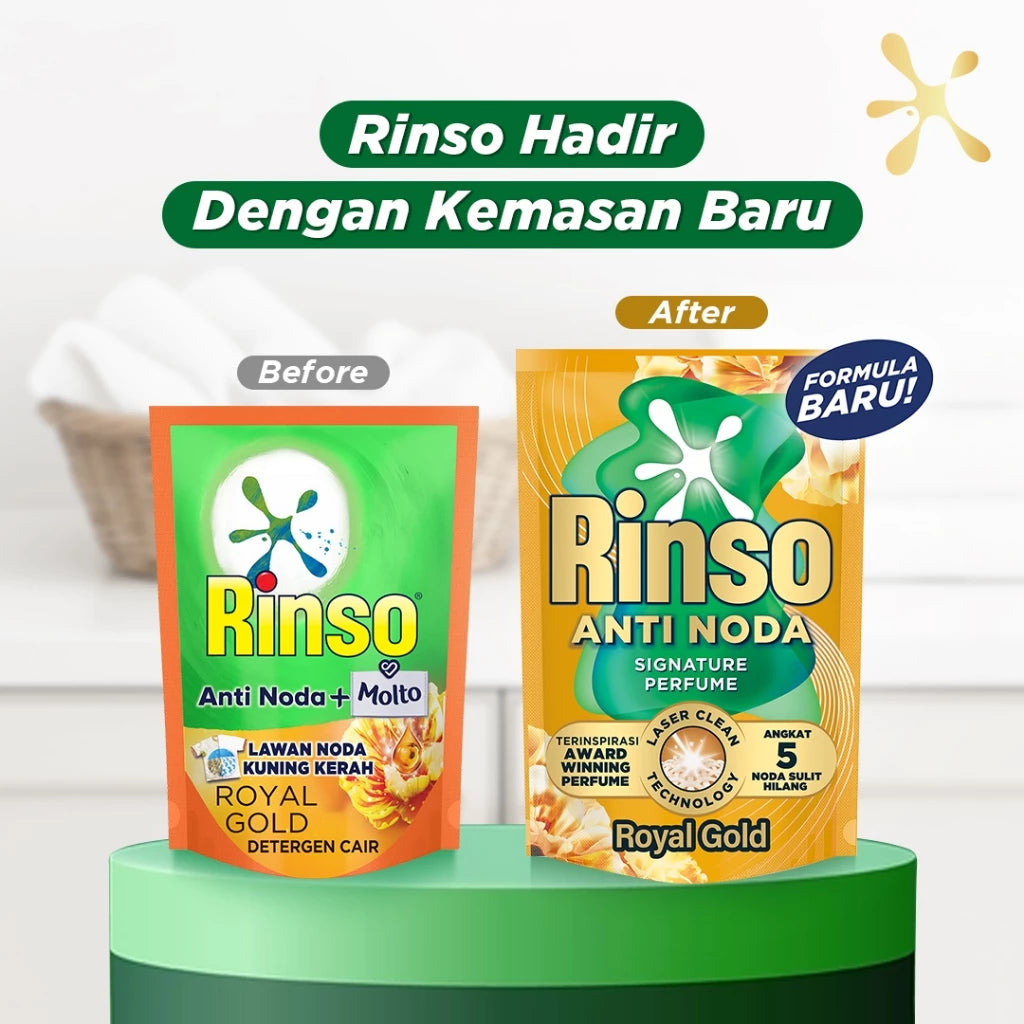Rinso Baru Detergen Cair Varian Royal Gold 700g-Gold Mountain