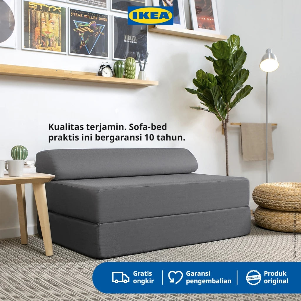 IKEA NYKIL Sofa Bed Abu-Abu Tua 2 Dudukan Minimalis-Gold Mountain