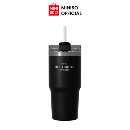 MINISO Dopamine Color Series Double Wall Straw Bottle 490mL-Gold Mountain