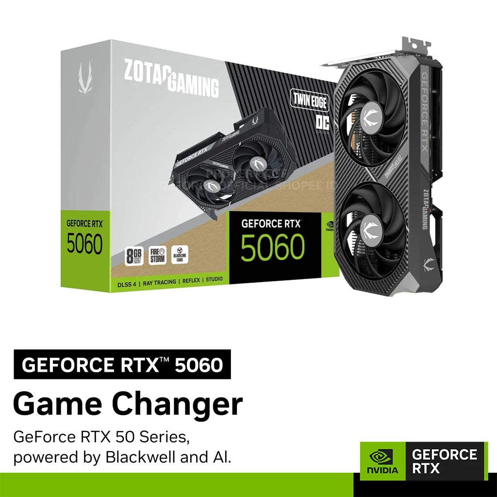 ZOTAC GAMING GeForce RTX 5060 Twin Edge OC | 8GB GDDR7-Gold Mountain