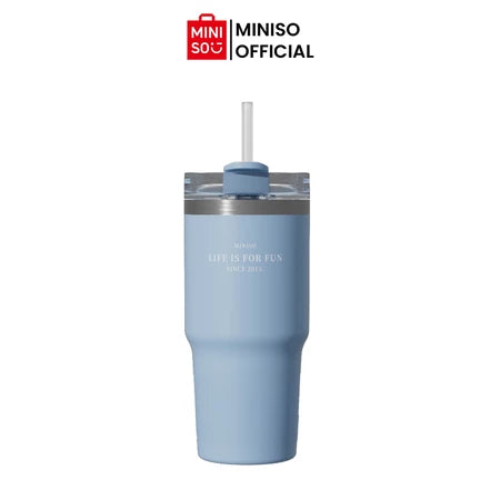 MINISO Dopamine Color Series Double Wall Straw Bottle 490mL-Gold Mountain