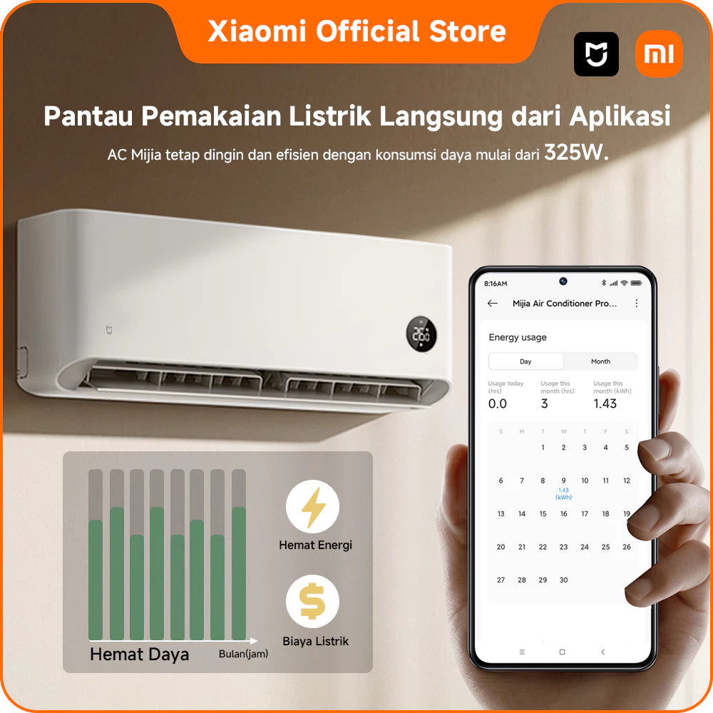 Xiaomi Mijia AC Air Conditioner 1 PK Inverter Pro Eco Bintang 5 -Gold Mountain
