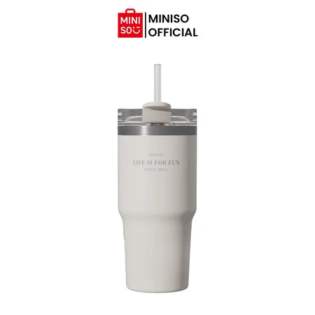 MINISO Dopamine Color Series Double Wall Straw Bottle 490mL-Gold Mountain