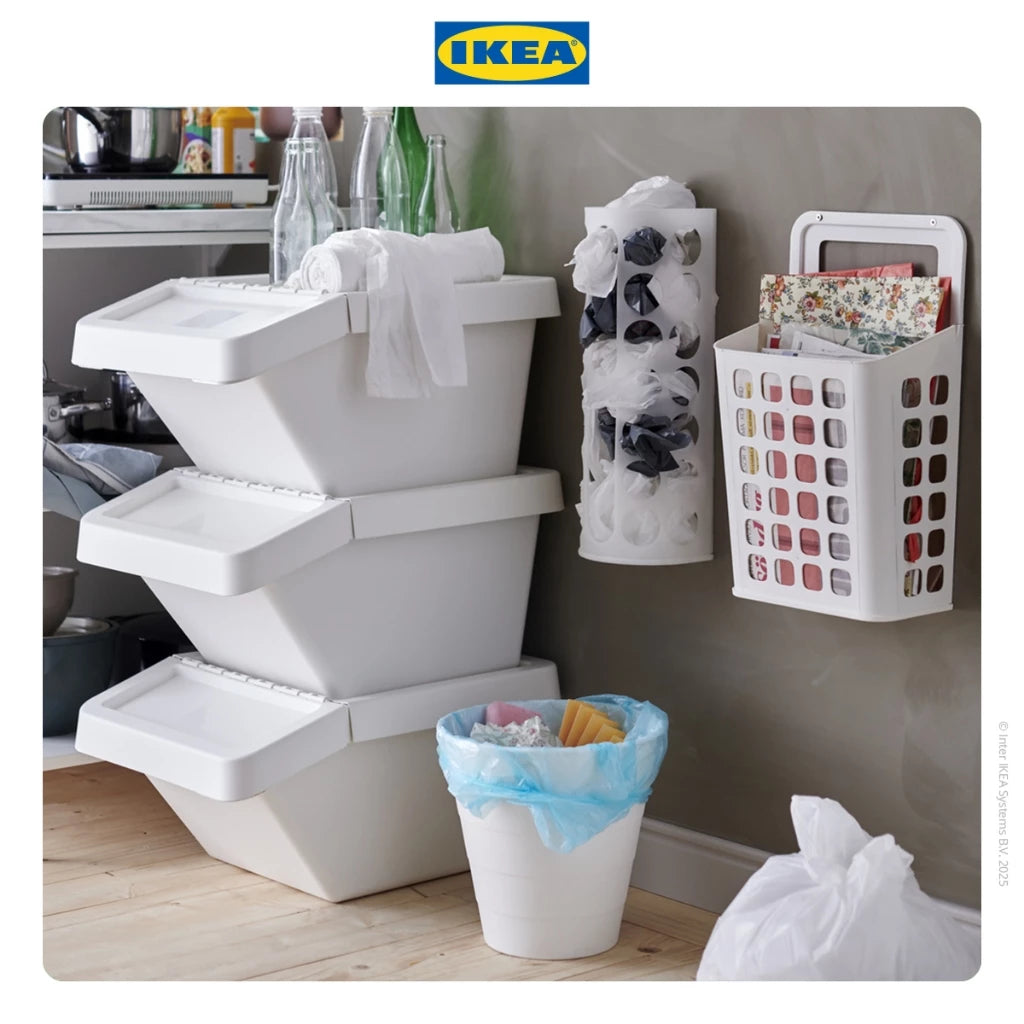 IKEA FNISS Tempat Sampah 10 Liter - Putih-Gold Mountain