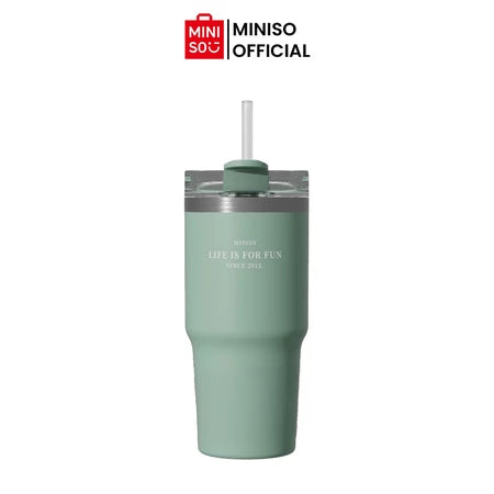 MINISO Dopamine Color Series Double Wall Straw Bottle 490mL-Gold Mountain