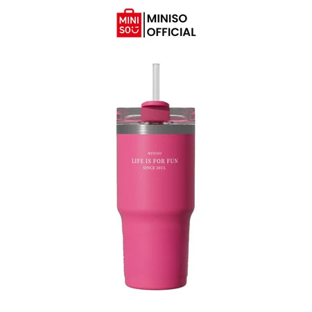 MINISO Dopamine Color Series Double Wall Straw Bottle 490mL-Gold Mountain