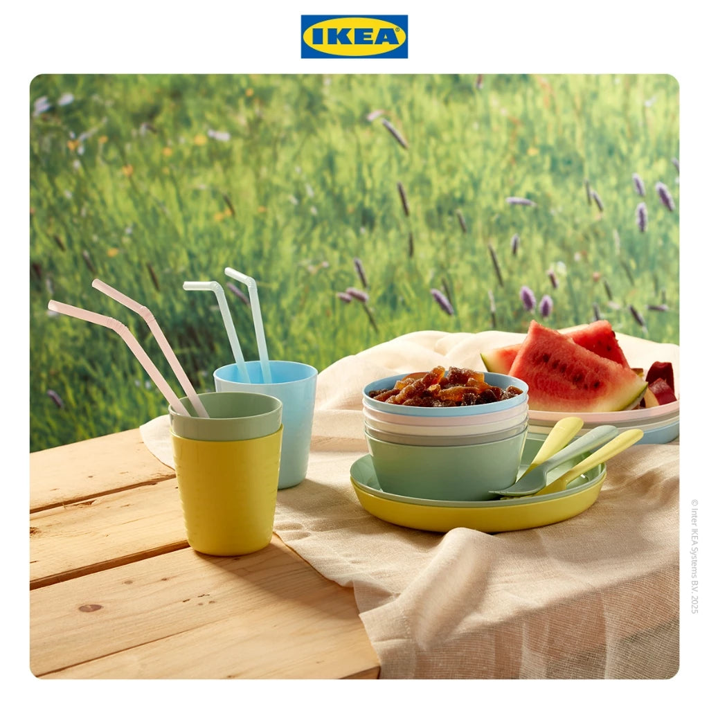 IKEA KALAS Alat Makan Bayi Serbaguna Warna-Warni Set Isi 18pcs-Gold Mountain