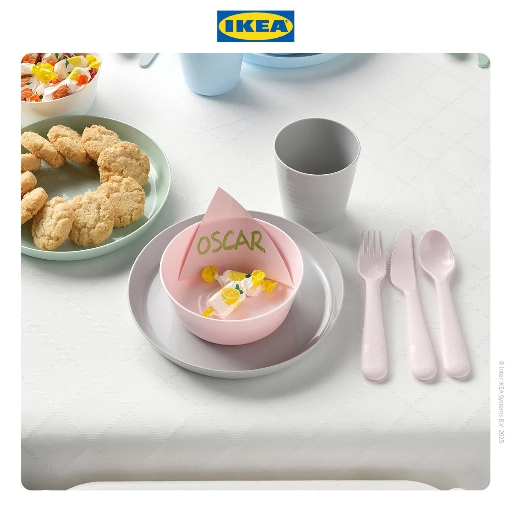 IKEA KALAS Alat Makan Bayi Serbaguna Warna-Warni Set Isi 18pcs-Gold Mountain