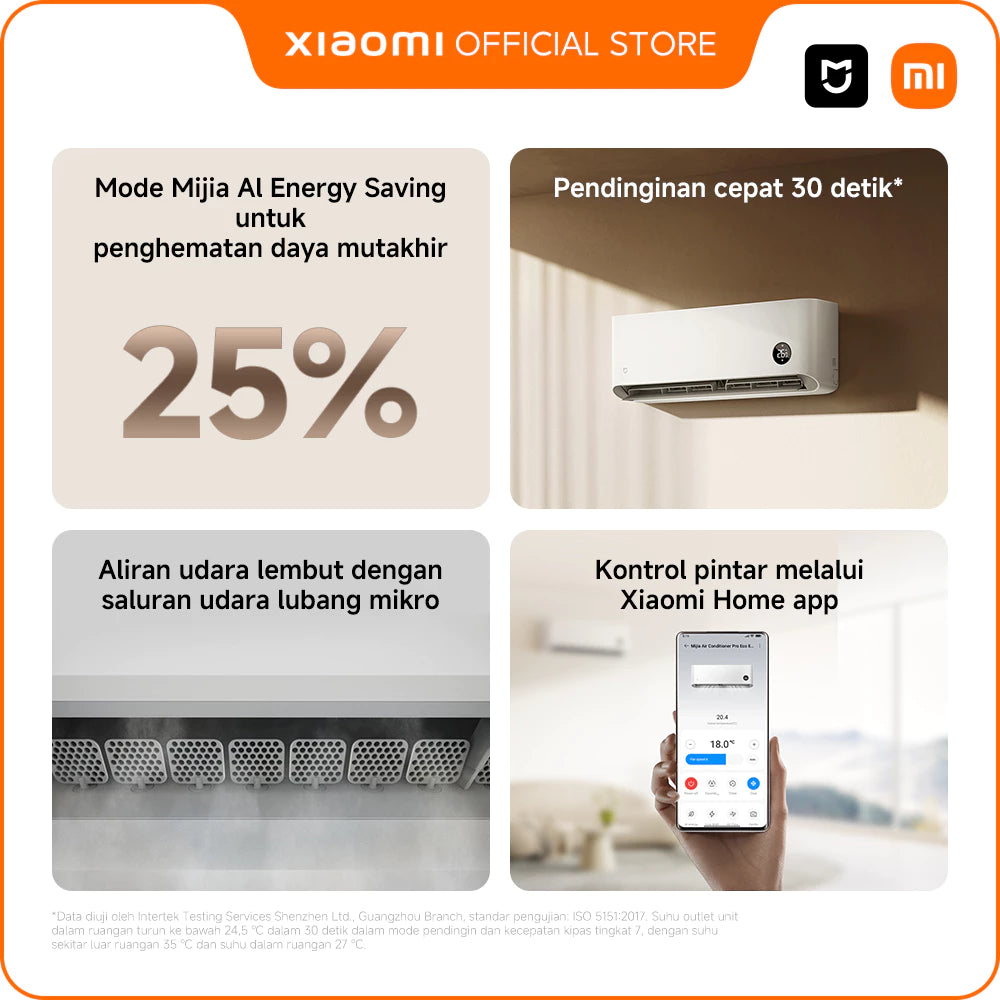 Xiaomi Mijia AC Air Conditioner 1 PK Inverter Pro Eco Bintang 5 -Gold Mountain