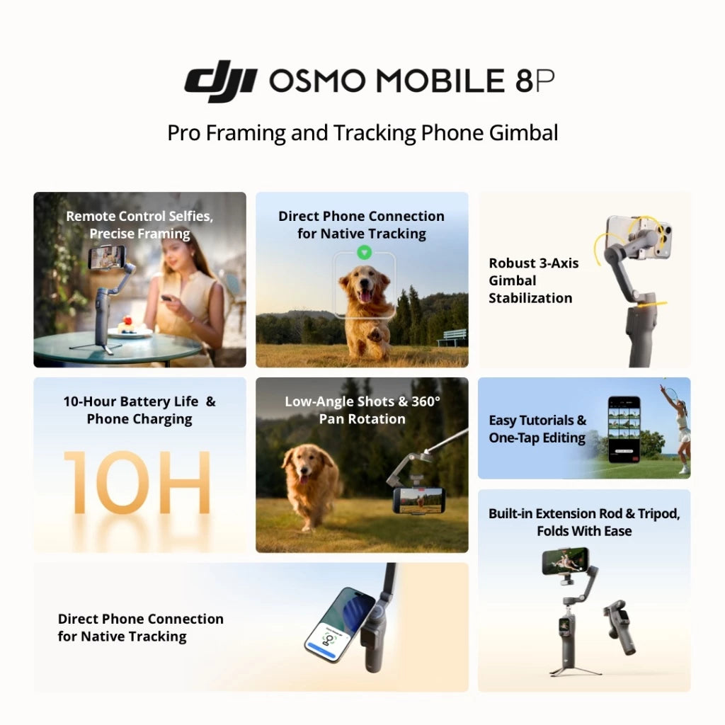 DJI Osmo Mobile 8P - Penstabil Gimbal Ponsel Pintar - Gold Mountain
