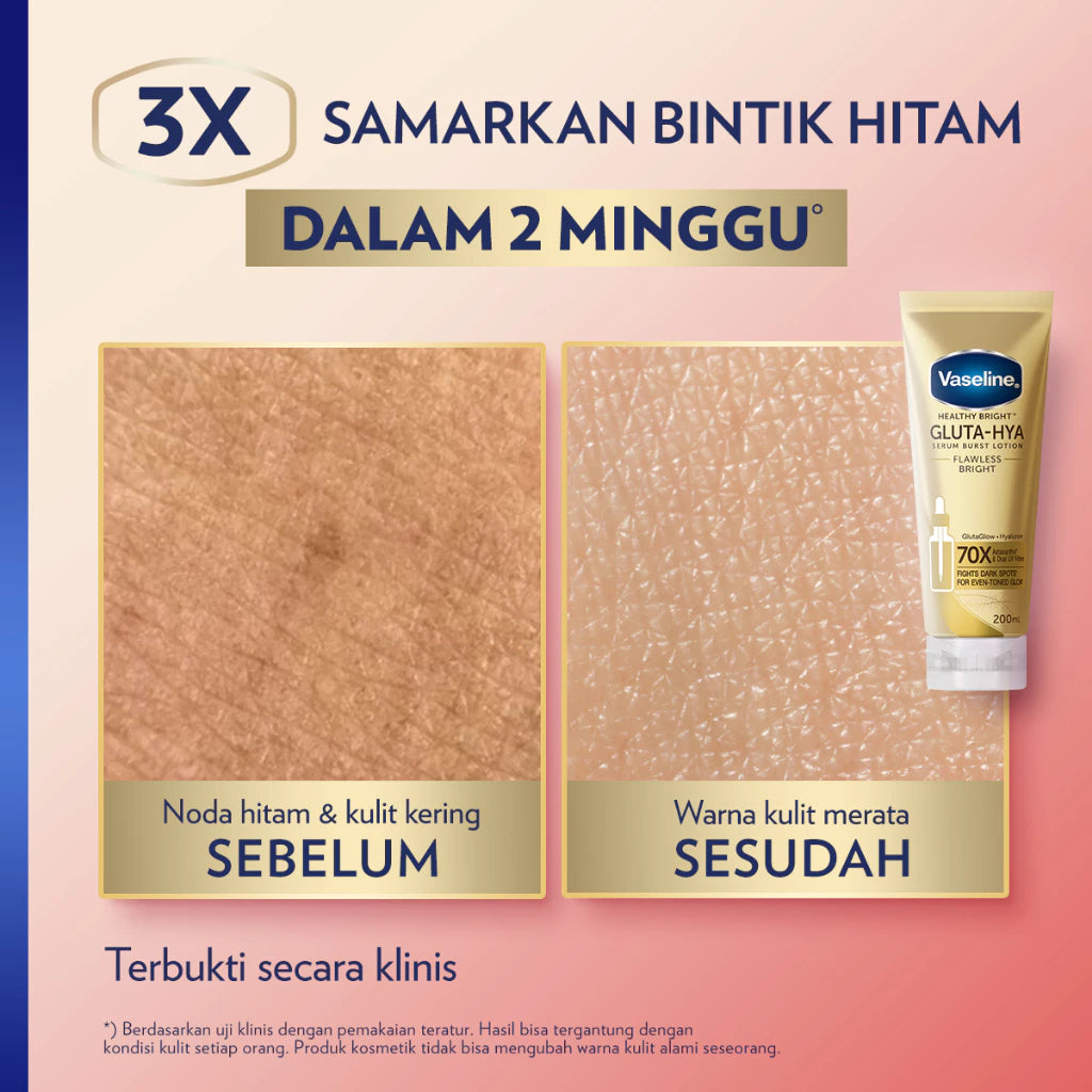 VASELINE Gluta-Hya Body Serum Flawless Bright 200 mL-Gold Mountain