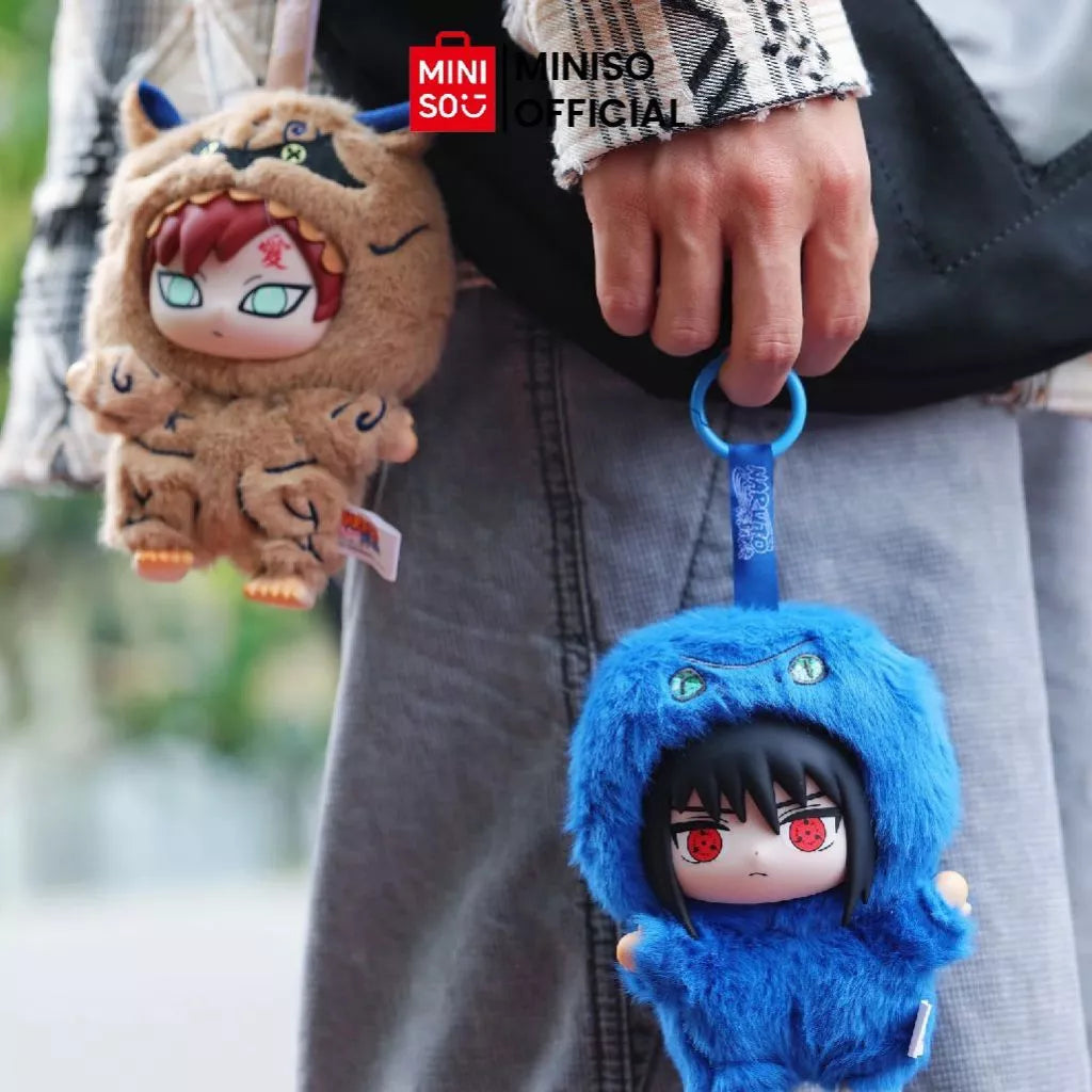MINISO Naruto Shippuden Cute Beast Party Series Blind Box Keychain Karakter Anime Naruto-Gold Mountain