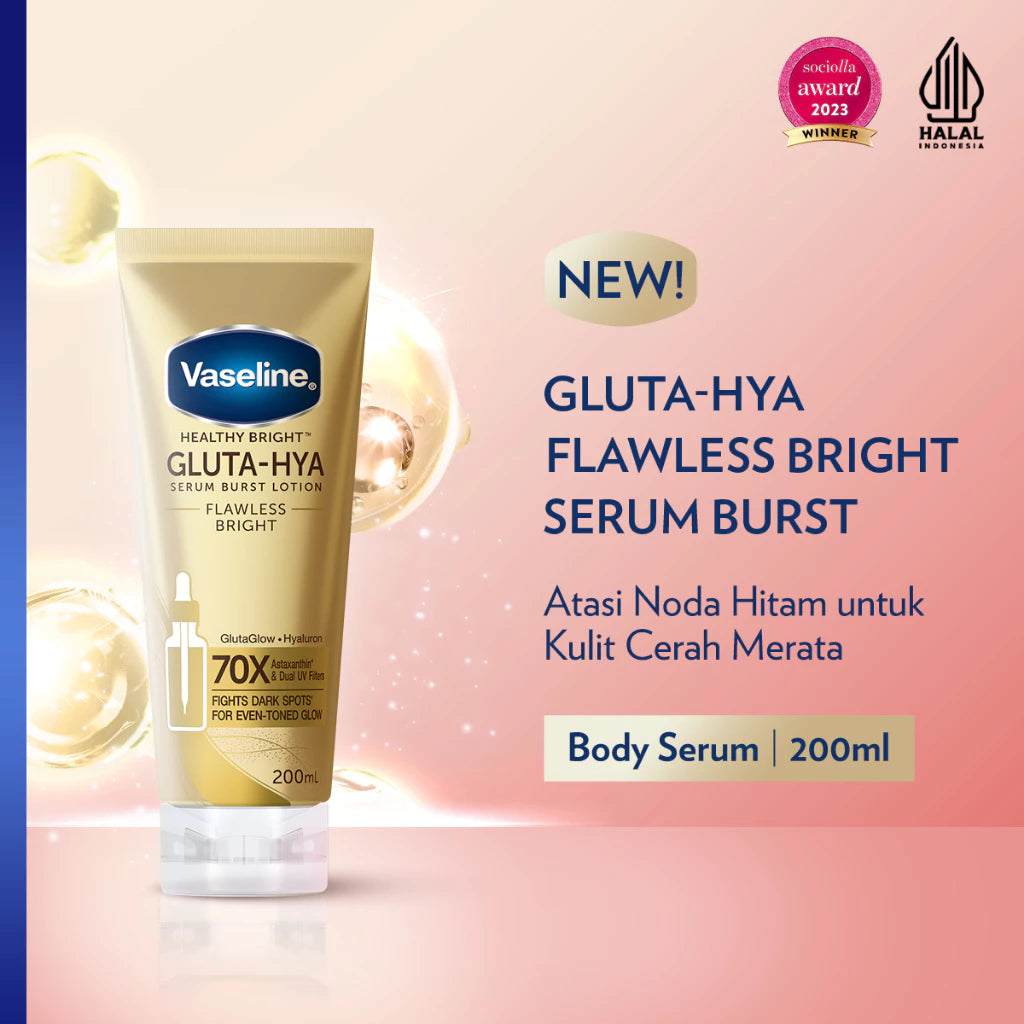 VASELINE Gluta-Hya Body Serum Flawless Bright 200 mL-Gold Mountain
