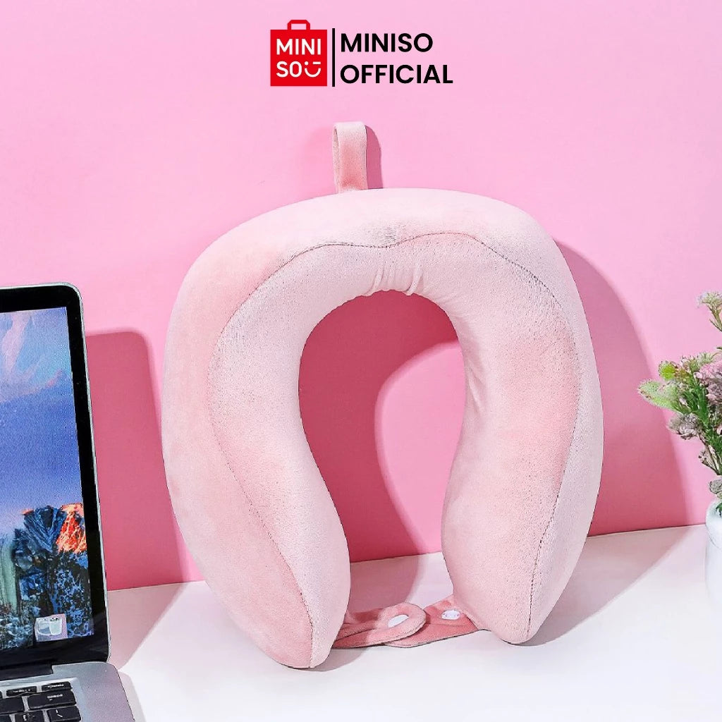 MINISO Memory Foam U Shaped Pillow Bantal Leher Travel Nyaman Empuk Serbaguna-Gold Mountain