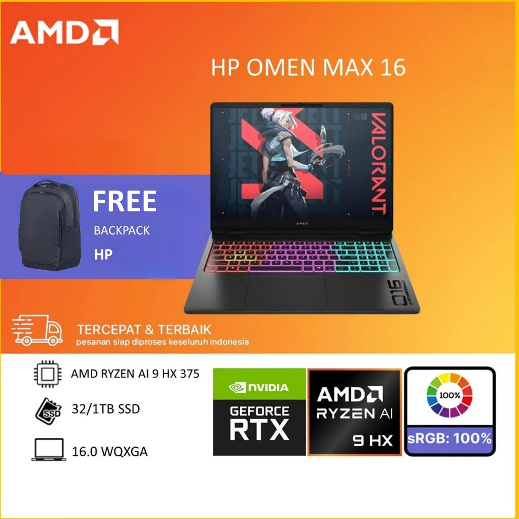 HP OMEN MAX 16 RYZEN AI 9 HX 375 RTX5080 32GB-Gold Mountain