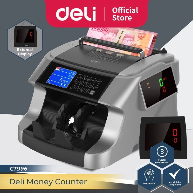 Deli Mesin Penghitung Uang Triple Display