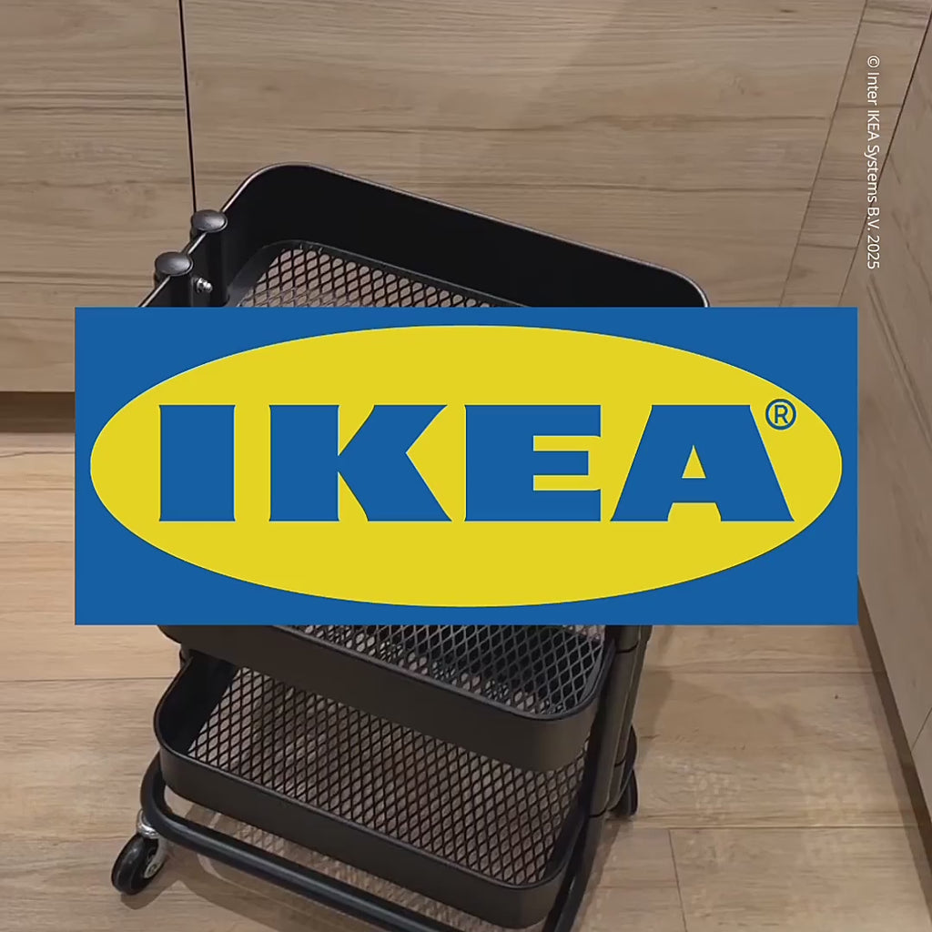 IKEA RASKOG Troli Dapur dengan 3 Rak Serbaguna 28x38x61cm-Gold Mountain
