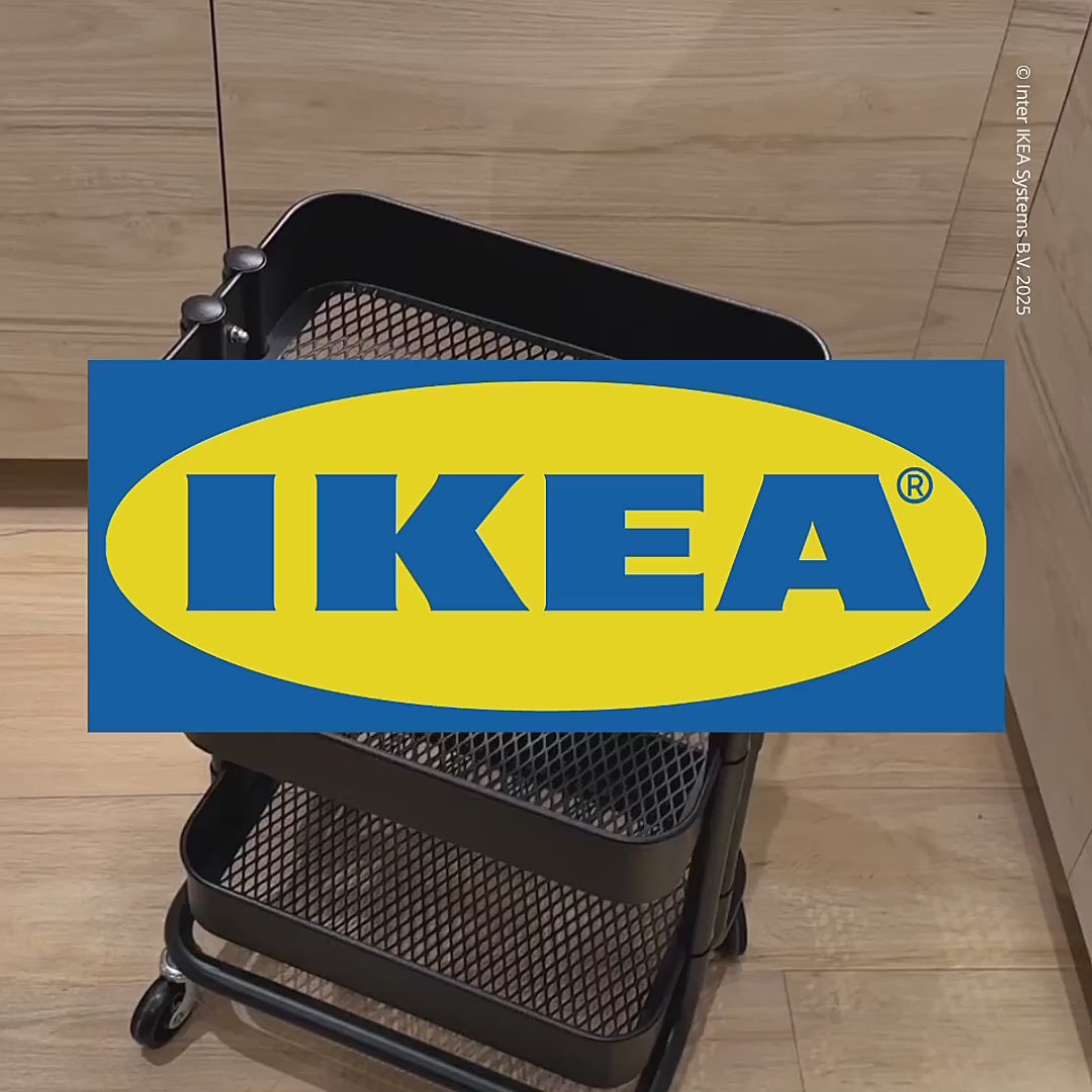 IKEA RASKOG Troli Dapur dengan 3 Rak Serbaguna 28x38x61cm-Gold Mountain